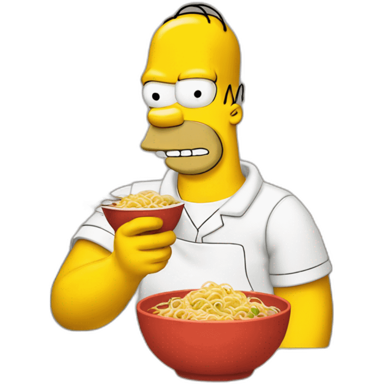 Homer Simpson eating ramen emoji