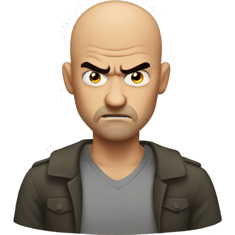 Angry bald man emoji