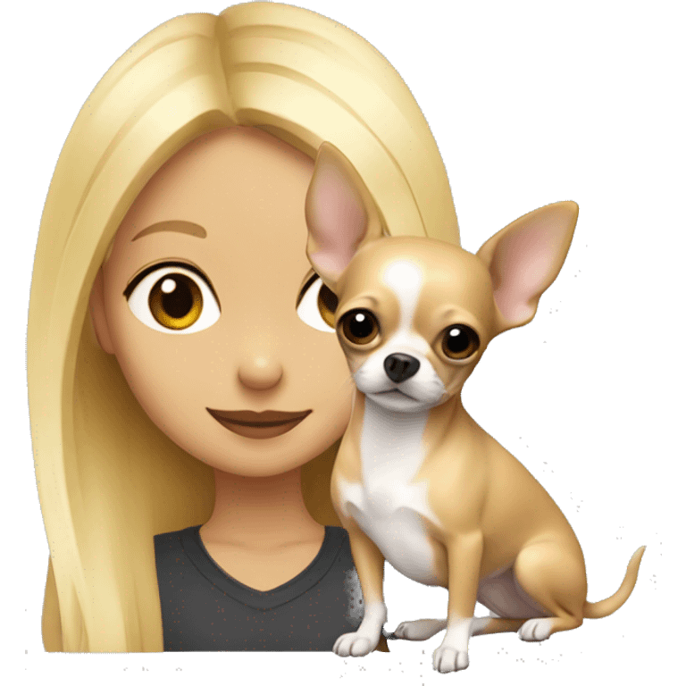 Chihuahua with blonde girl emoji