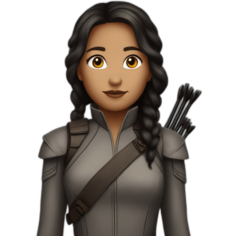 colored katniss everdeen in mockingjay outfit emoji