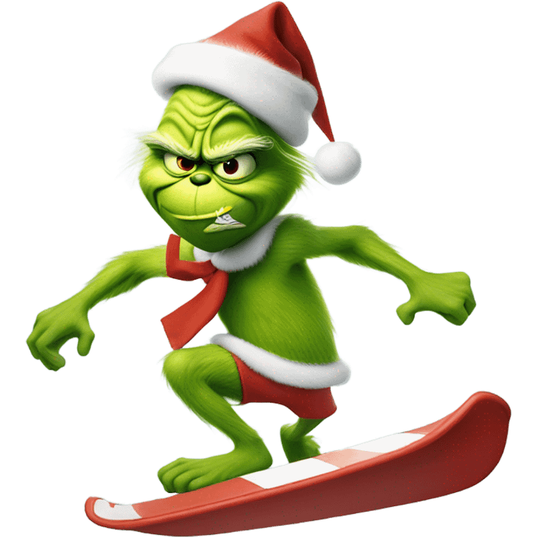 The grinch surfing emoji