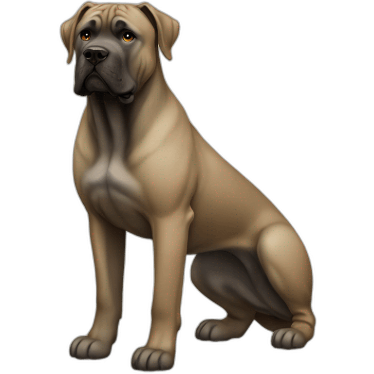 dog Cane Corso color fawn full body emoji