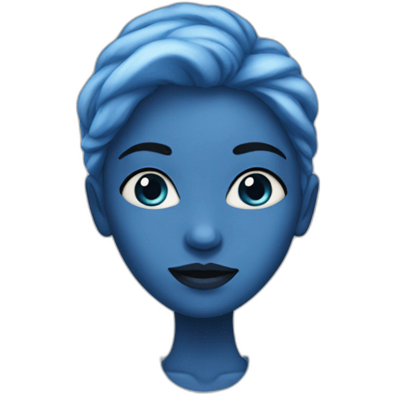 woman with a blue skin emoji