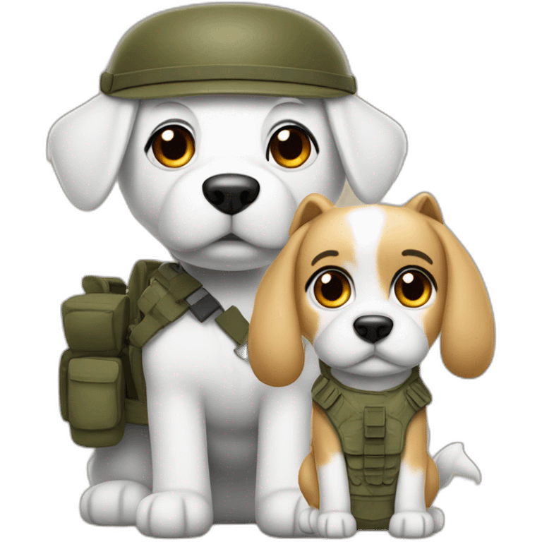  White Akbash dog and tanned Israel idf soldier  emoji