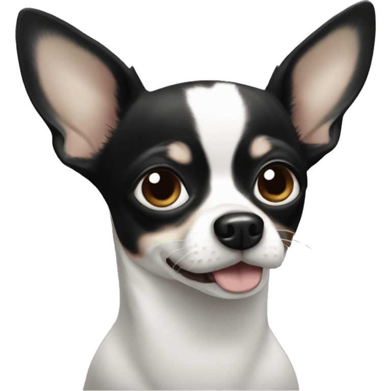 Black and white Chihuahua emoji