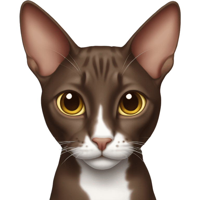 chocolate-like oriental cat with a white nose  emoji