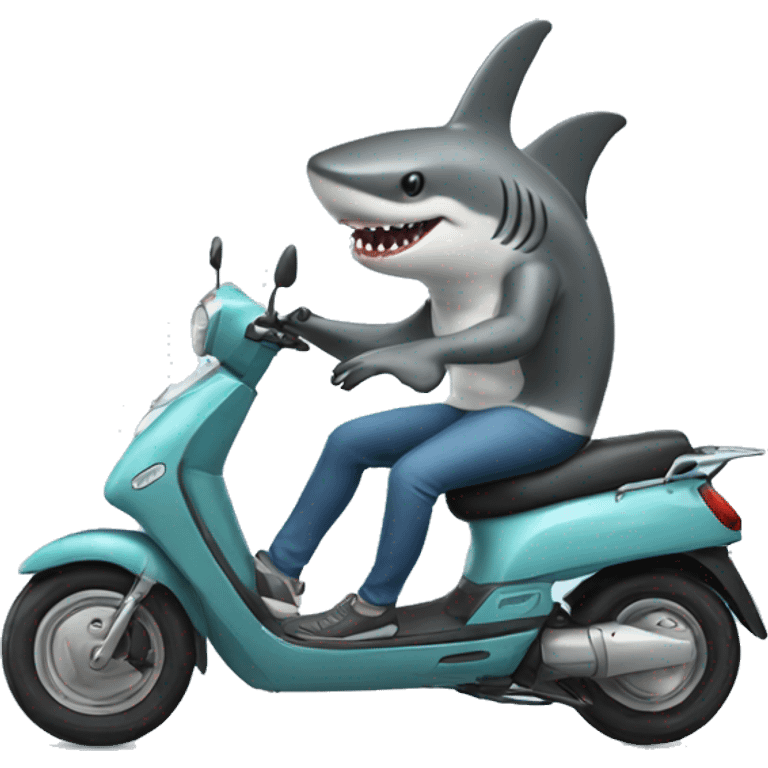 a shark on a scooter  emoji