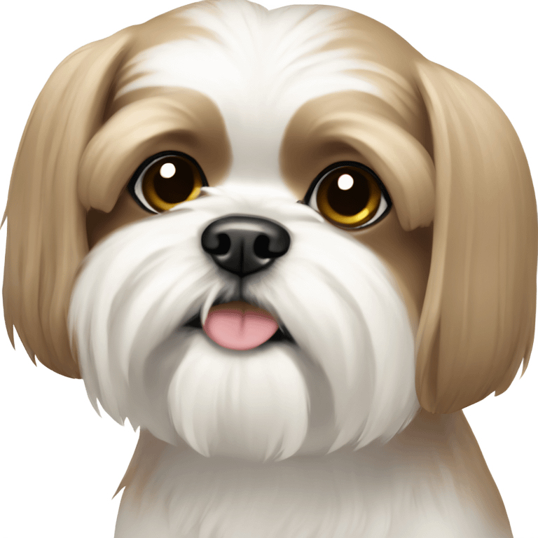 light brown and white shih tzu  emoji