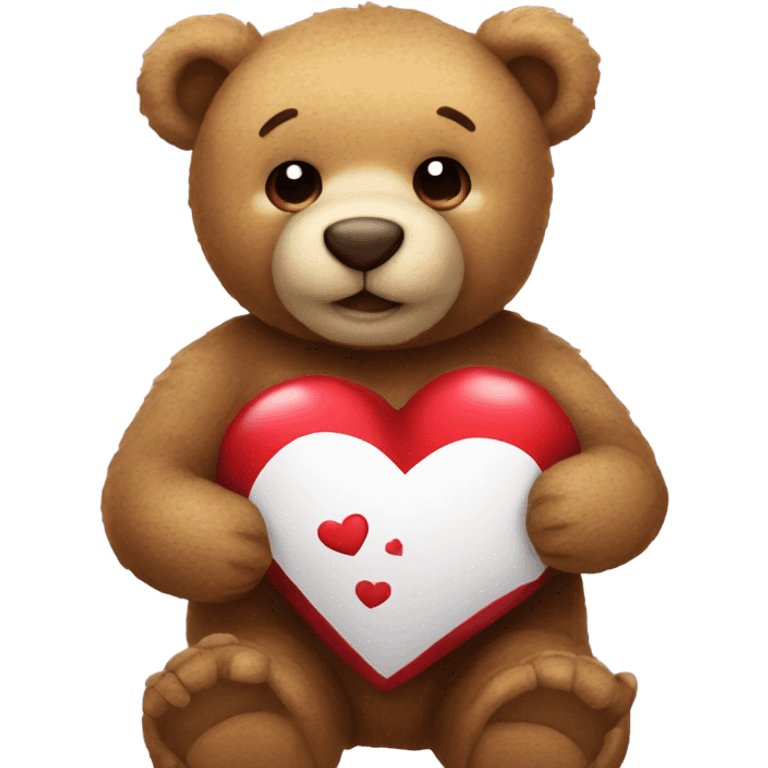 teddy bear holding heart  emoji