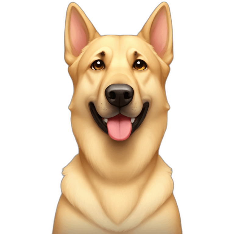 Light yellow lab German shepherd mutt chubby emoji