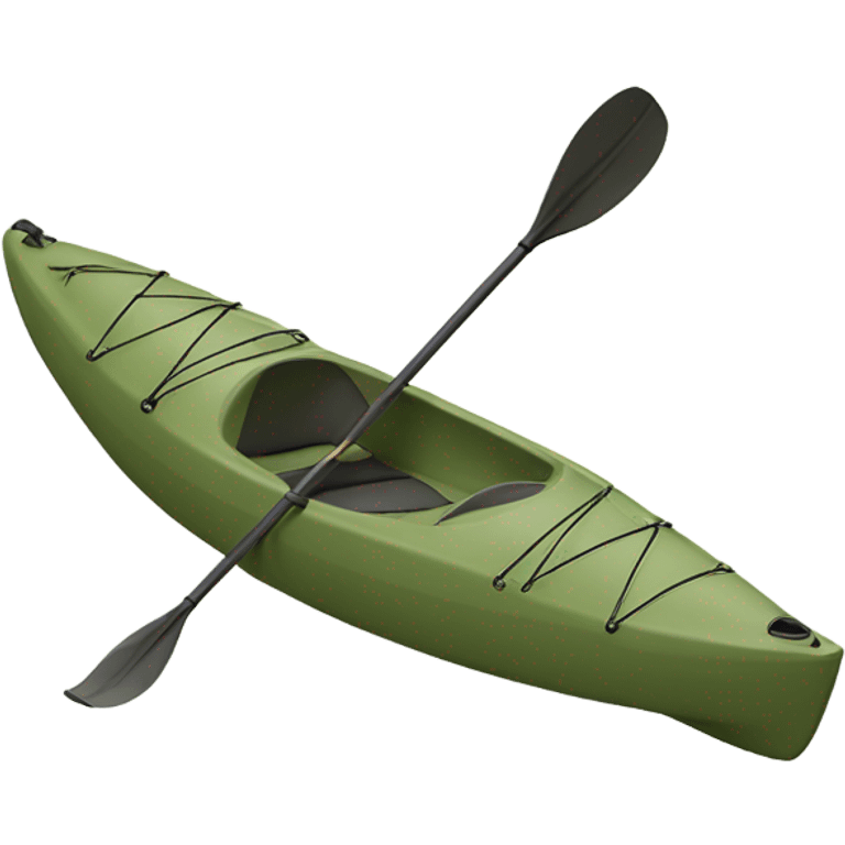 Olive Khaki green kayak with oar emoji