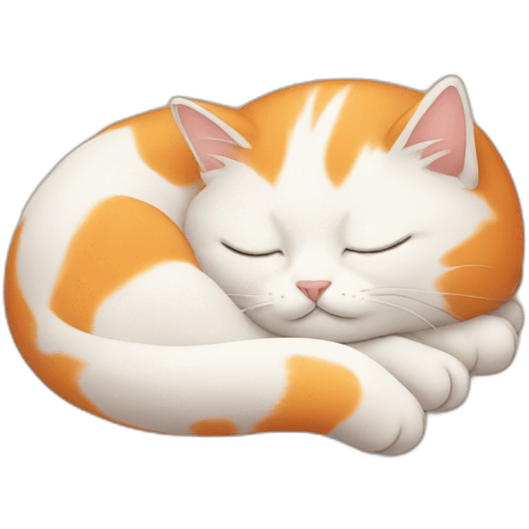 Orange white Cat sleeping emoji