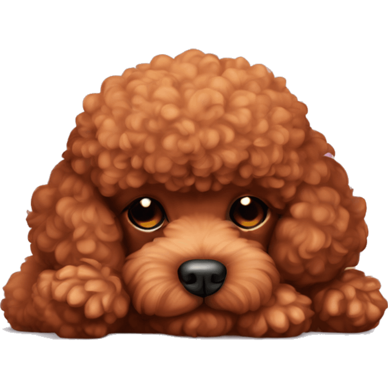 red toy poodle sleep emoji