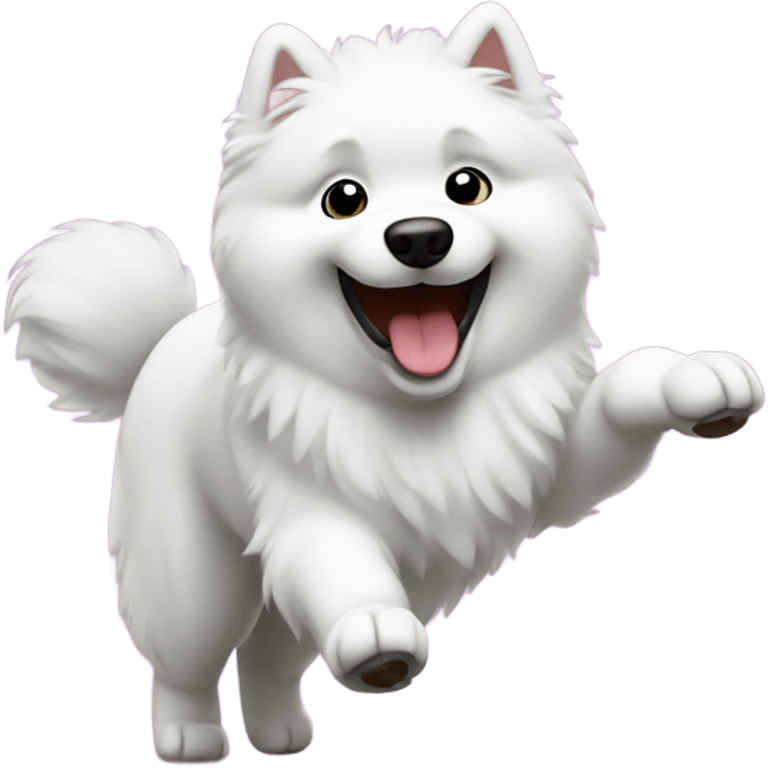 a samoyed dog dancing emoji