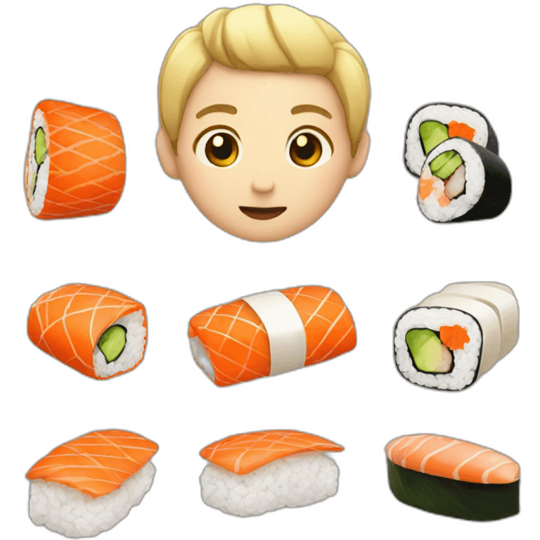 Chinese eating sushi emoji