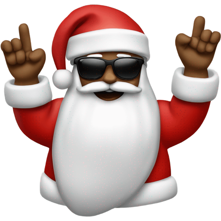 Santa with sunglasses waving Shaka  emoji