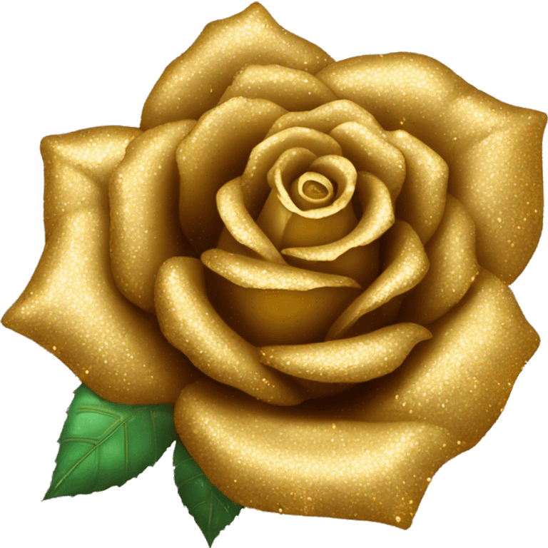 Full gold rose with glitters emoji