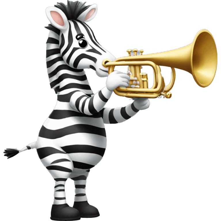 Zebra playing the Trumpet emoji