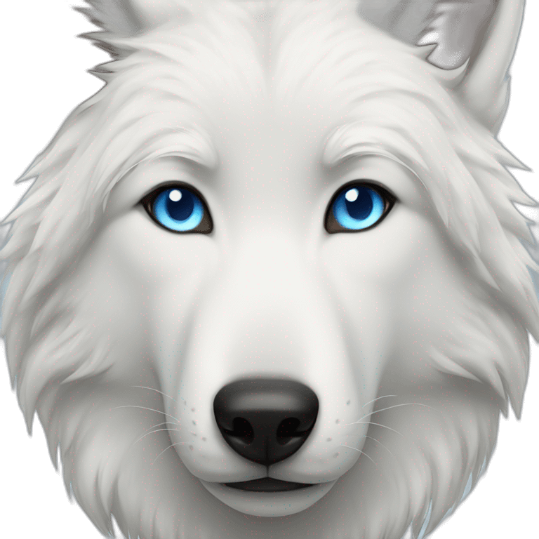 female white wolf blue eyes  emoji