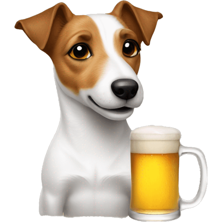 Jack Russell drinking beer emoji