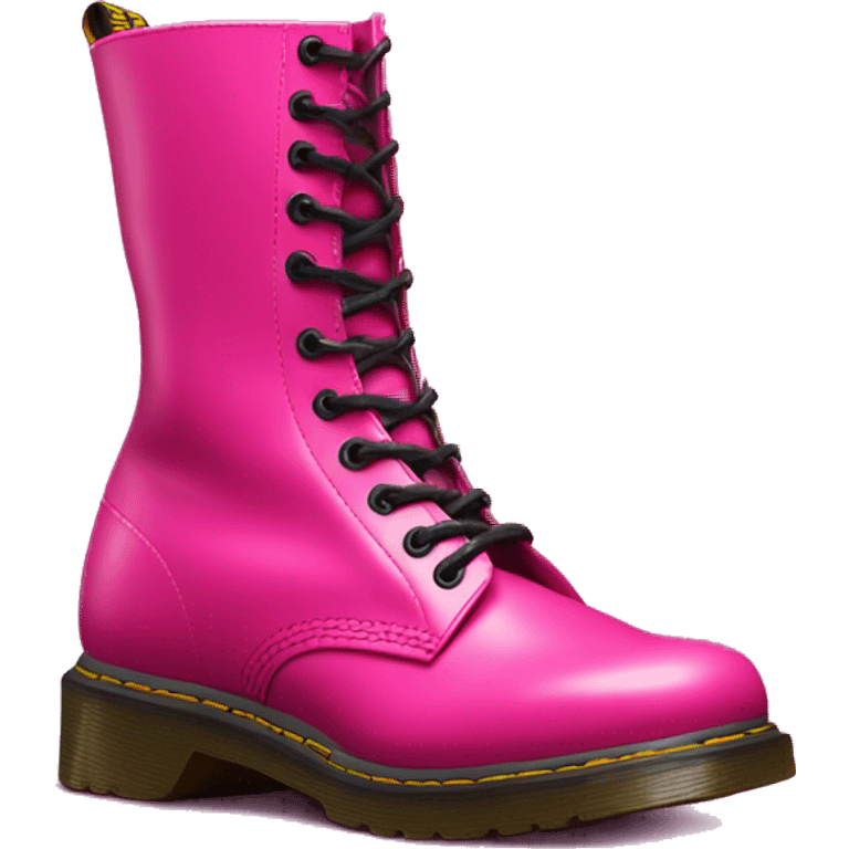 Realistic pair of hot pink Dr.Martens combat boots isolated.  emoji