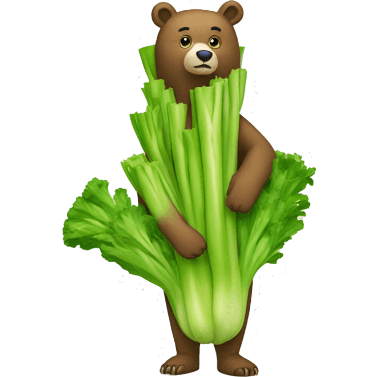 Bear wearing celery costume  emoji