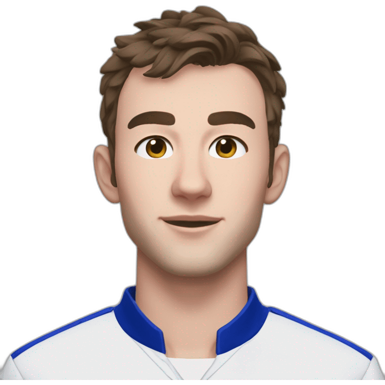 pierre gasly en tenu rose et bleu emoji