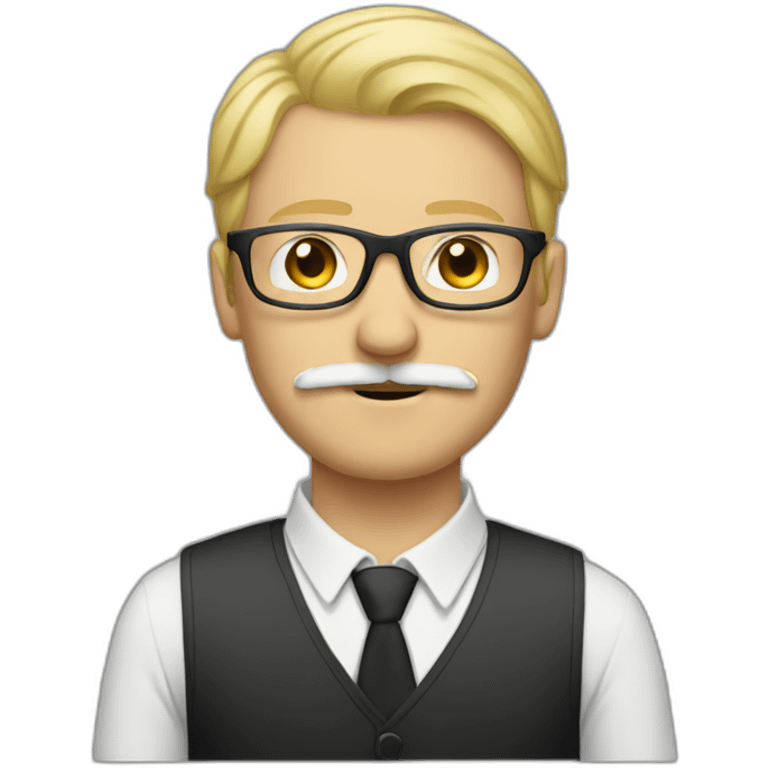 tall blonde man with glasses and mustache emoji