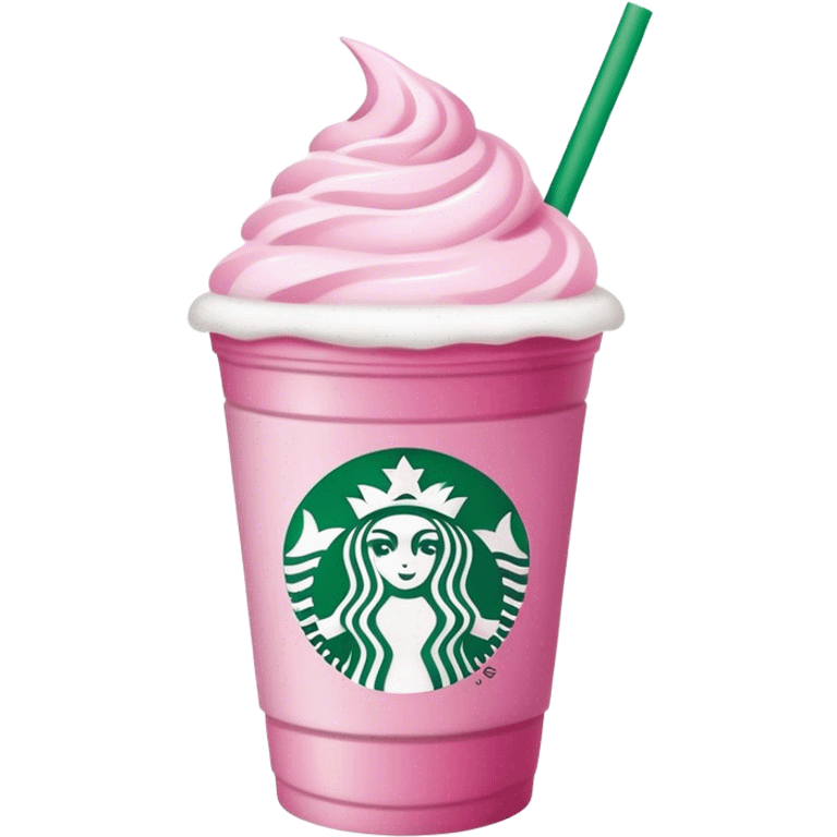 starbucks cup pink drink with cold foam emoji