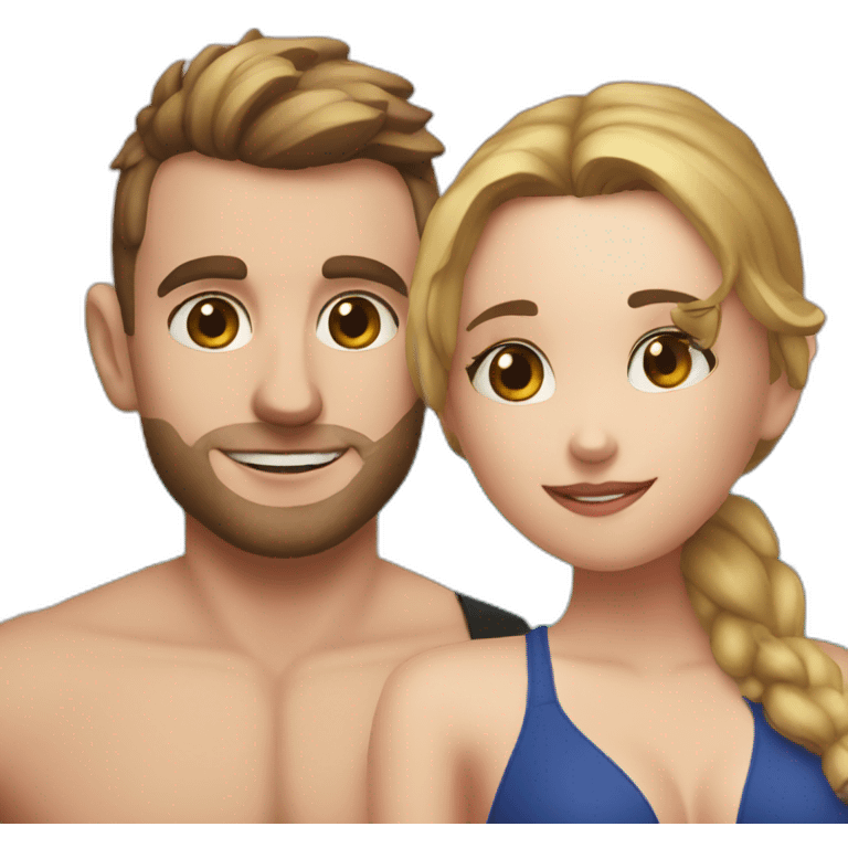 Squeezie with some girl at the beach emoji