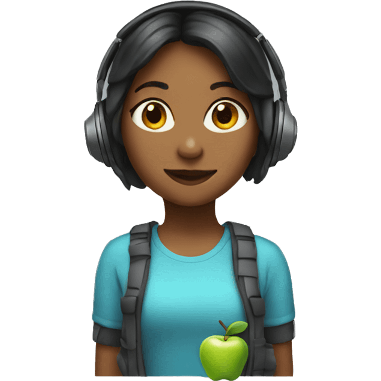 girl with apple headphones emoji