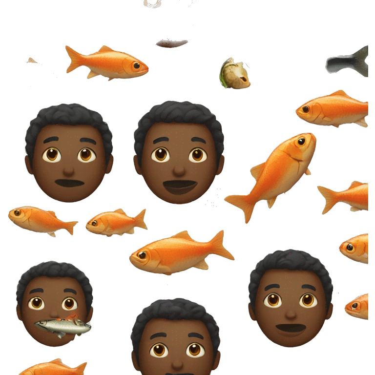 black men eating fish emoji