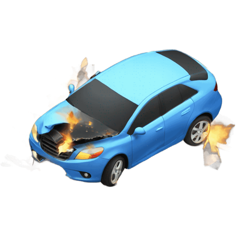 a car crashing into another car emoji