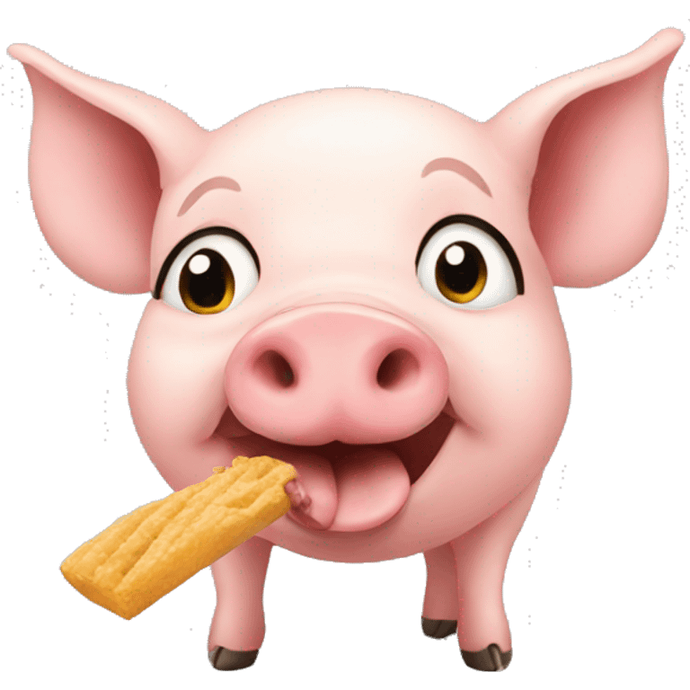 Pig eating emoji