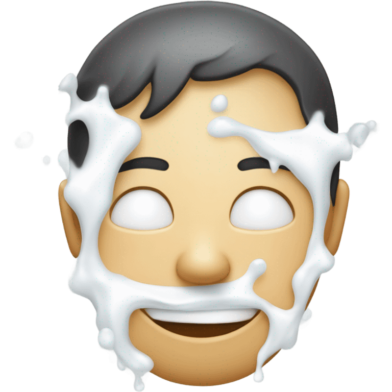 Face covered in milk liquid emoji