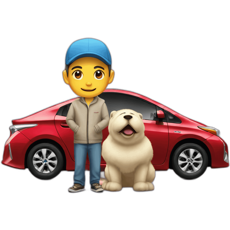 Hubrid boy and Toyota Prius emoji