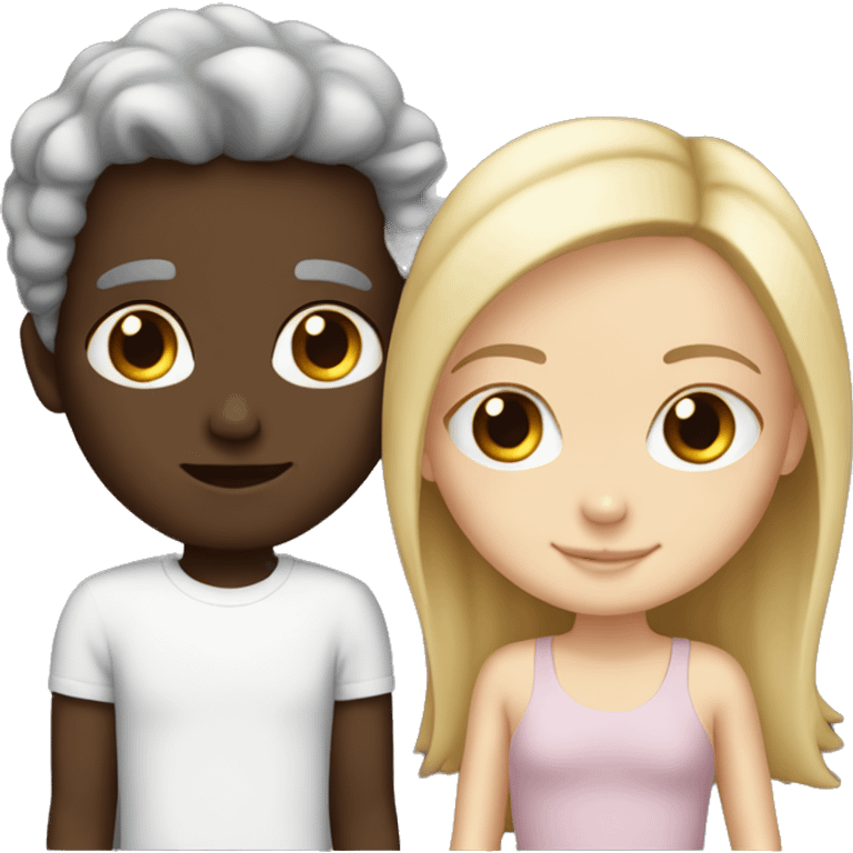 White girl black boy in love emoji