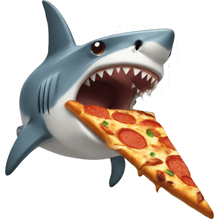 Shark eating pizza emoji