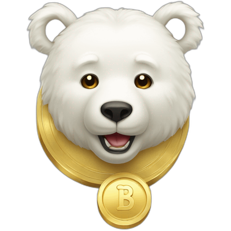 white bear with gold coin emoji