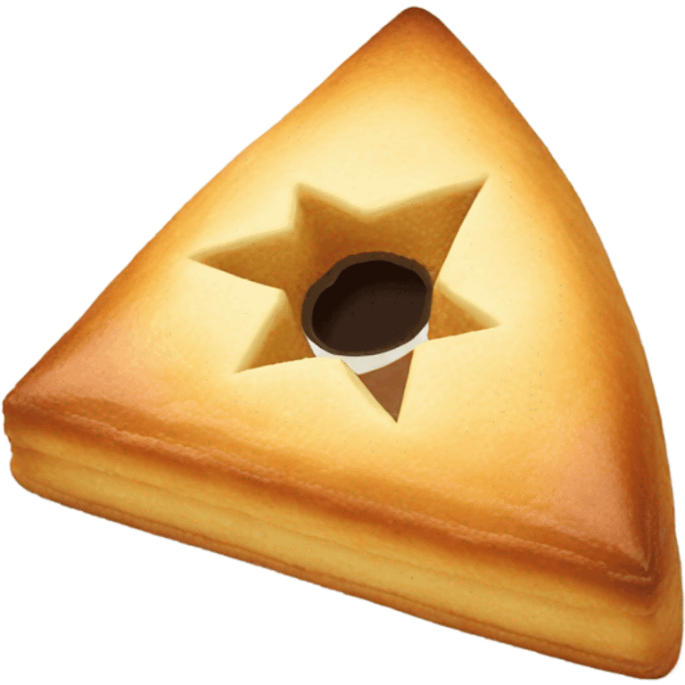 Baking a triangle with a hole in the middle emoji