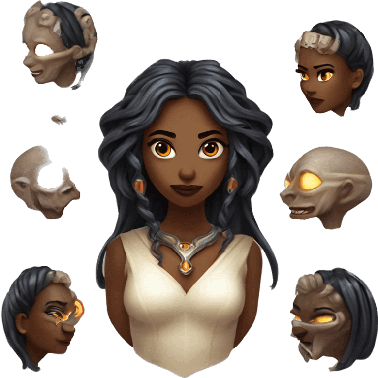 "Technomancy is the use of magic or mystical powers to control and manipulate technology” + "It's kind of like cyberpunk magic or how in some games, characters hack into systems using magic." 🖥️⚡🧙‍♂️ Make a ancient vampire technomancy goddess emoji