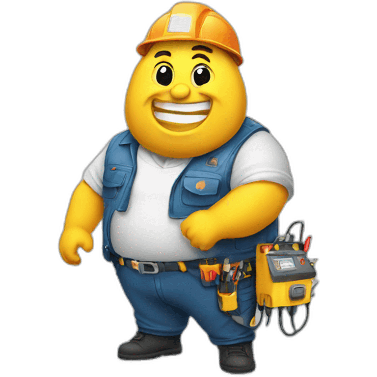 Fat funny Electrician emoji