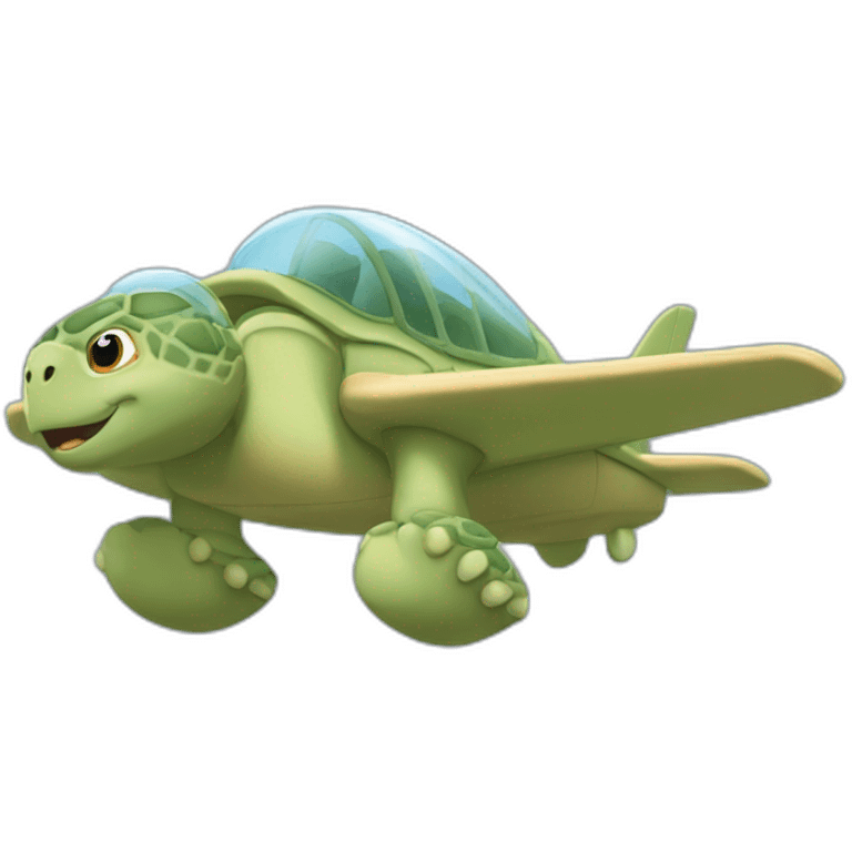 Tortue-sur-un-avion emoji