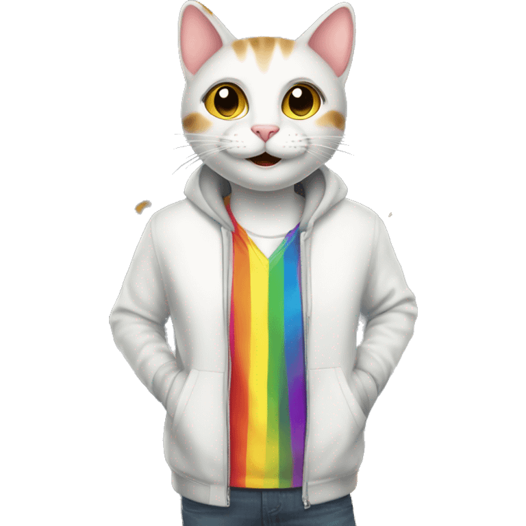 happy gay cat on a clothing shopping spree emoji