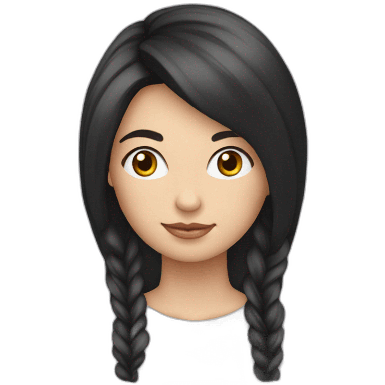 lange schwarze haare, helle hautfarbe, weiblich emoji