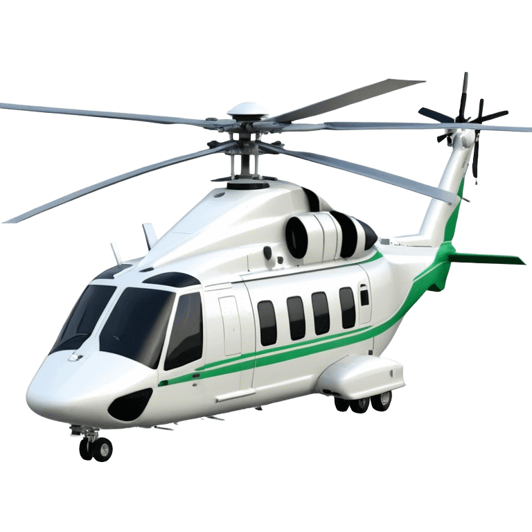 AgustaWestland AW139 - Leonardo (Model Year: 2022) (Iconic colour: White with green accents) emoji