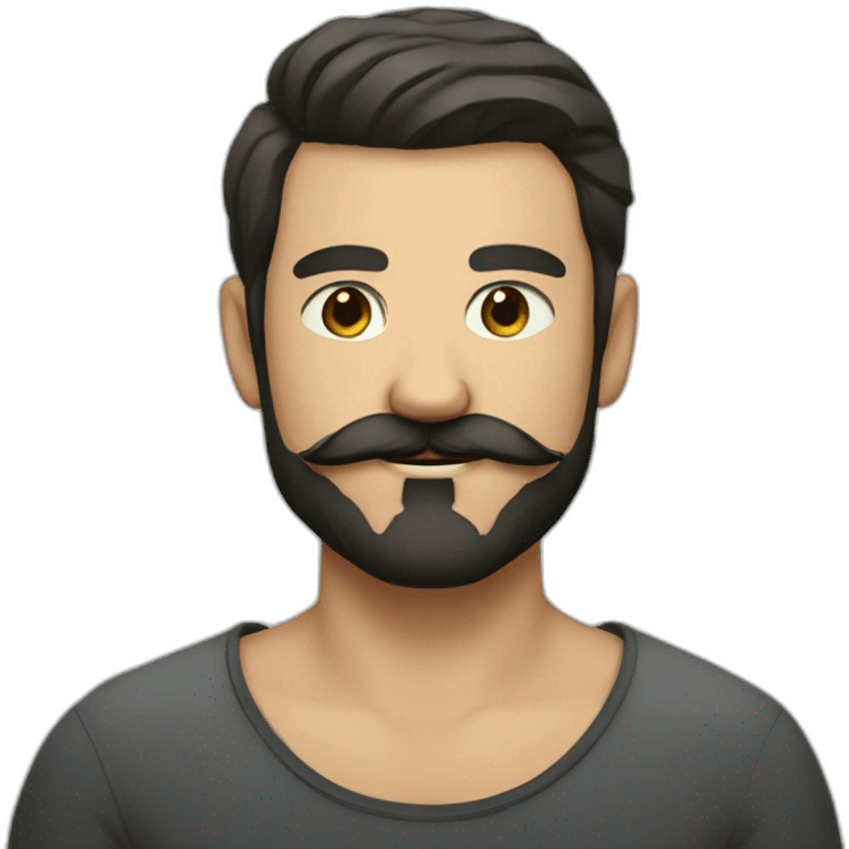 Filip Metis men with beard and mustachios and black short haircut emoji