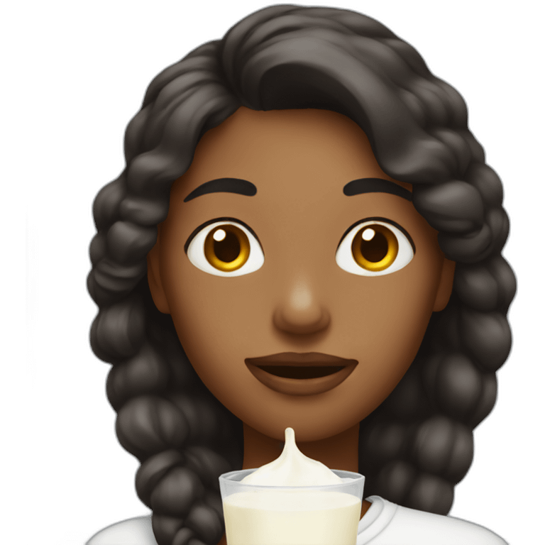 Woman with milk on her face emoji