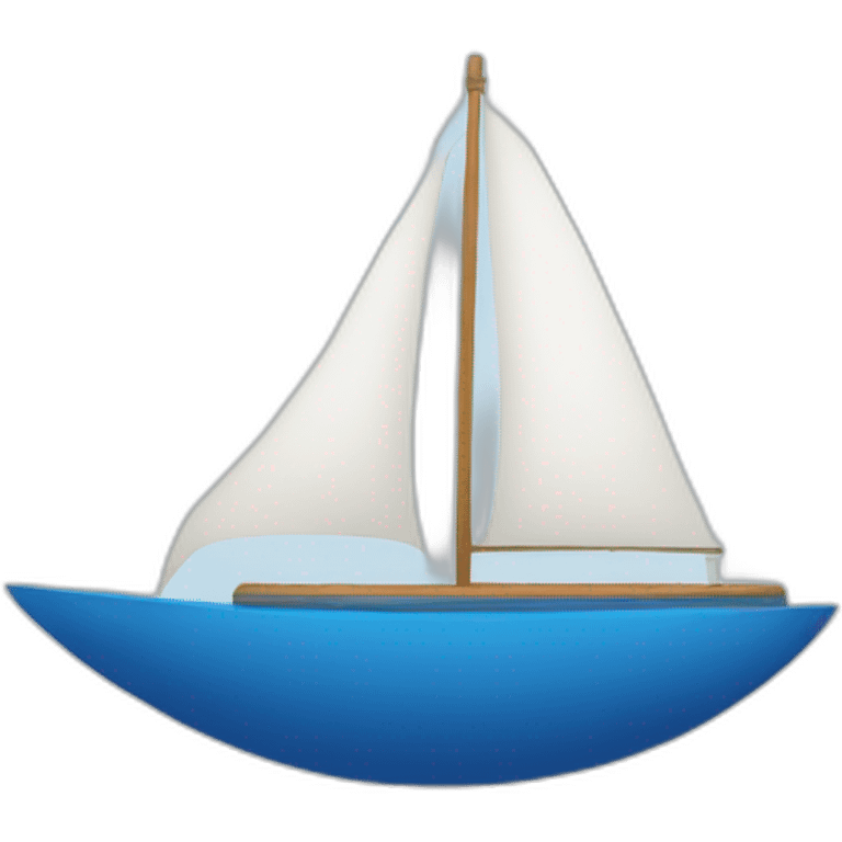 blue sailling boat white circle  emoji