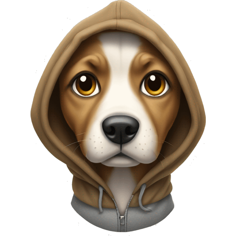 Dog wearing a hoodie emoji